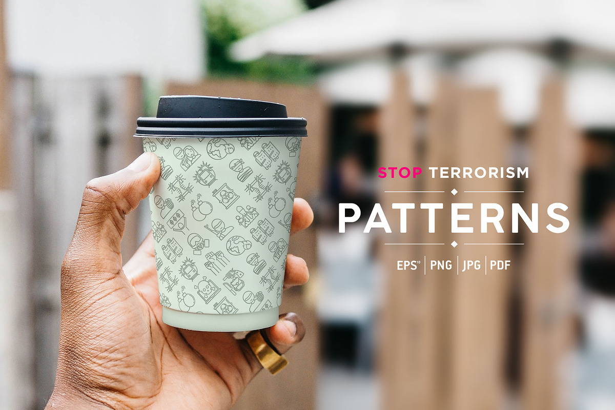 Stop Terrorism Patterns Collection, a Pattern Graphic by Alex Blogoodf (Photo 8 of 9)