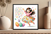 Spring Easter Girls Sublimation PNG, an Illustration by DreamCafeArt (Thumbnail 4 of 5)