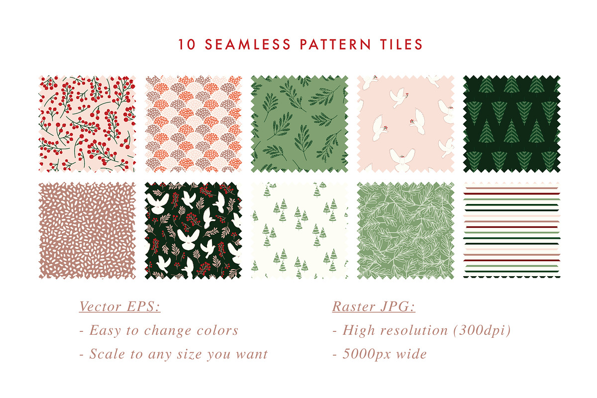 Christmas vector pattern collection, a Pattern Graphic by Heartmade by Claudia (Photo 3 of 5)