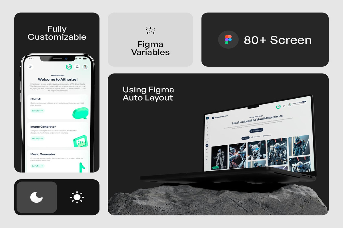 Aithorize - AI Assistant Web App, an UI Kit Template by Lumina_ui_ux202 (Photo 2 of 7)