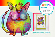 Rainbow Quirky Cat Illustrations PNG, an Animal Illustration by SLS Lines (Thumbnail 5 of 9)