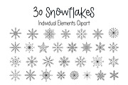 Snowflake Christmas Vector Clipart, a Seasonal Illustration by Contes_de_fée (Thumbnail 2 of 4)
