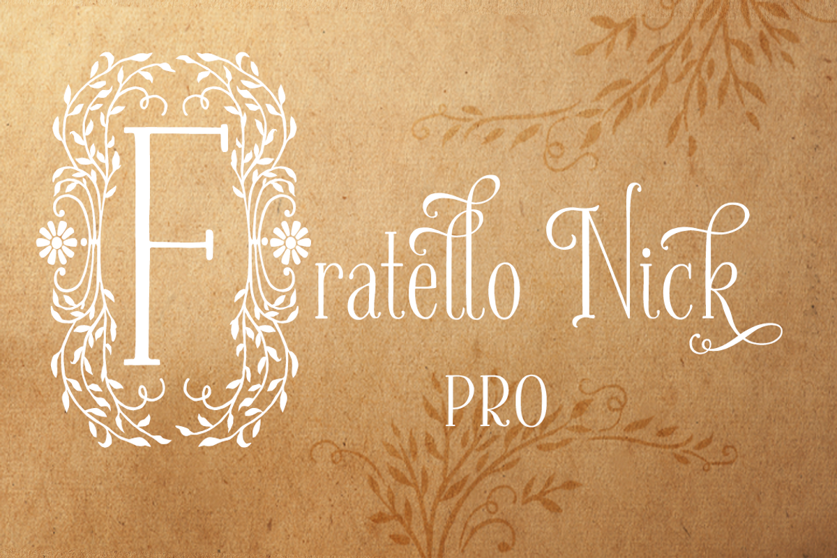 Sale-Fratello Nick Pro Font, a Font by Debi Sementelli (Photo 1 of 3)