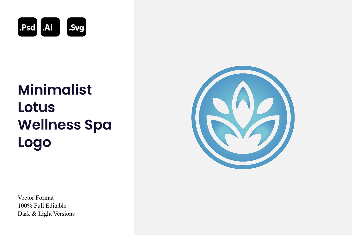 Minimalist Lotus Wellness Spa Logo, a Branding & Logo Template by Luxury Logos (Photo 1 of 4)