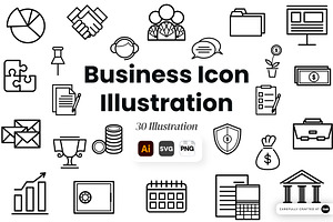 Business Icon Illustration Set, an Object Graphic by SLAB! Design