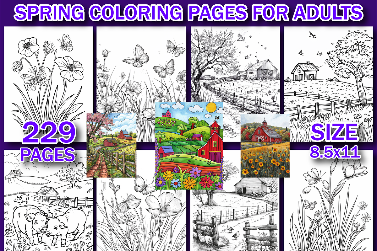 Spring Coloring Pages for Adults-V2, a Seasonal Illustration by Design Home (Photo 1 of 7)
