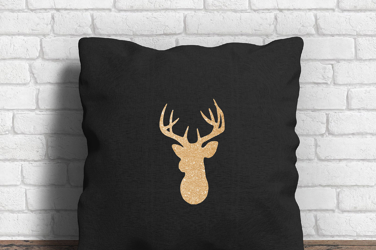 Deer Head Clipart - gold glitter, a Graphic by ConfettiBears (Photo 2 of 5)