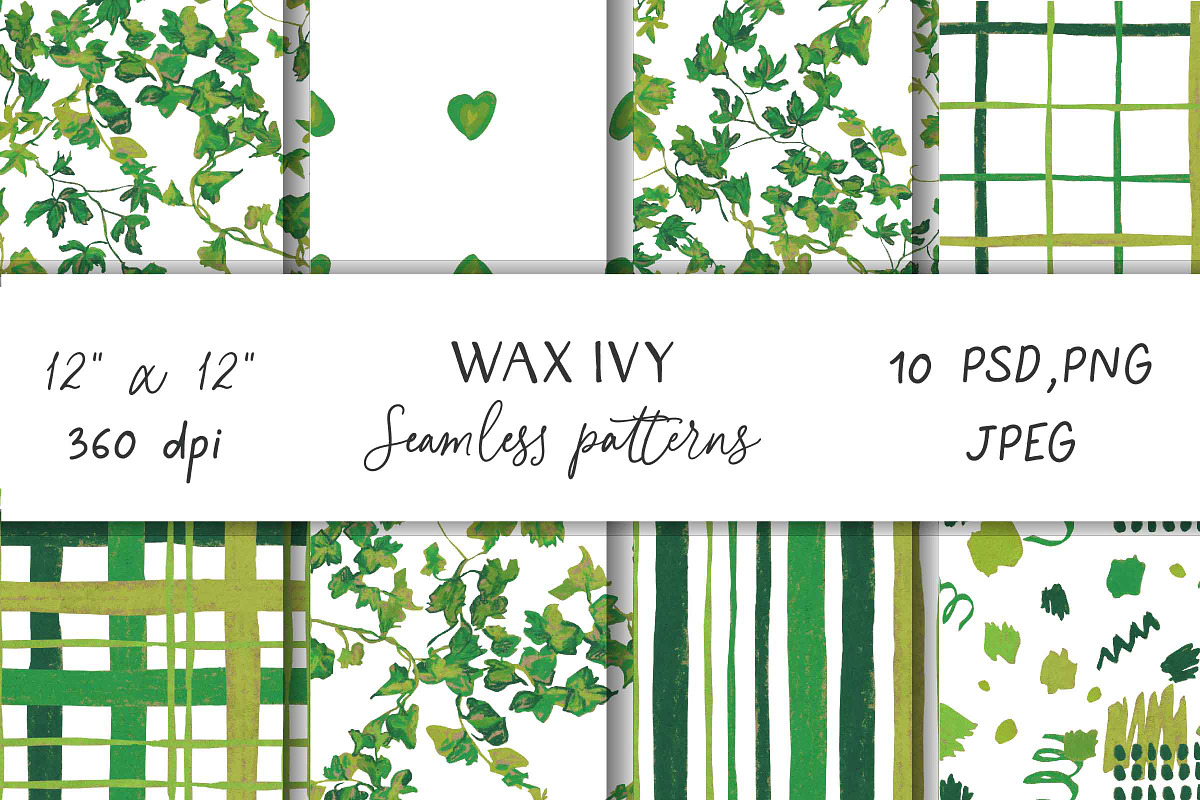 Ivy & Grape Seamless Patterns, a Pattern Graphic by Lucyinyourheart (Photo 1 of 10)