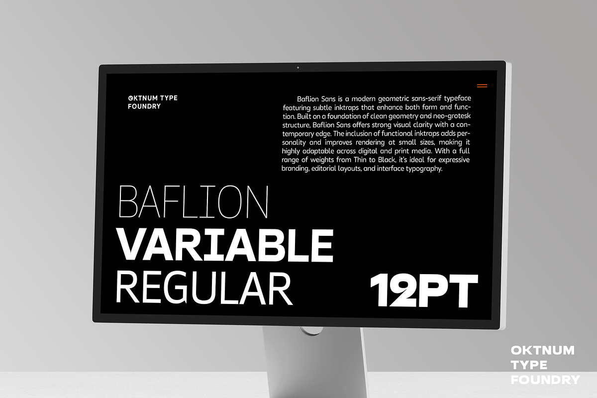 Baflion Sans +Variable Fonts, a Sans Serif Font by Oktnum Type Foundry (Photo 11 of 14)