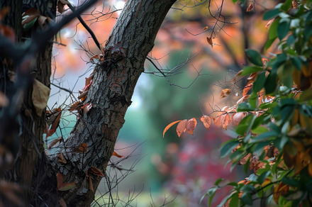 A tree with vibrant, colorful leaves, a Photo by Iftikhar Alam