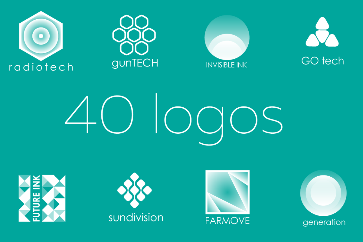 40 tech logos, a Branding & Logo Template by airunreal (Photo 1 of 3)