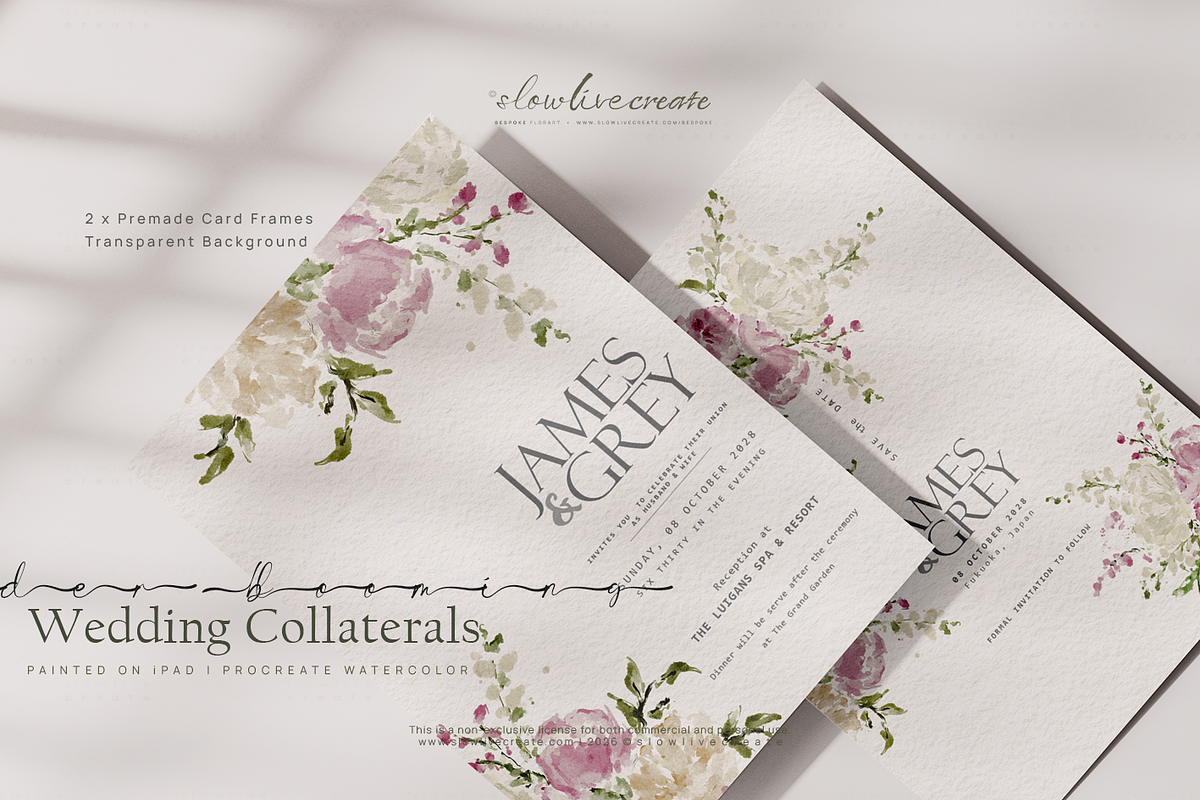 Bloom | Wedding Watercolor Florals, a Pattern Graphic by slowlivecreate (Photo 7 of 7)