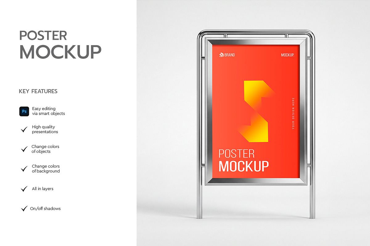 Advertising Poster Frame Mockup, an Advertising Mockup by graphypix (Photo 2 of 4)