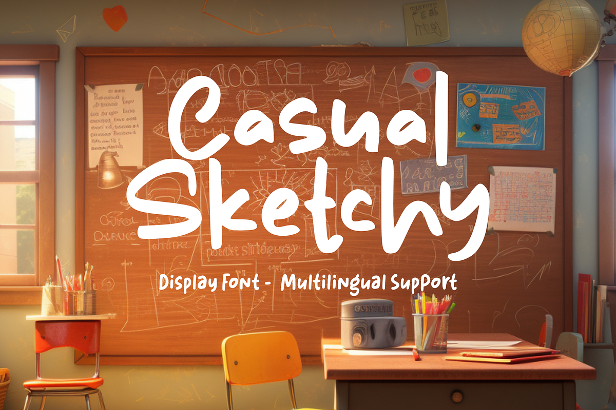 Casual Sketchy - Display, a Handwritten Font by Dumadistyle (Photo 1 of 9)