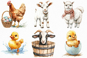 Cute Farm Animals Clipart, an Illustration by Craft Nest (Thumbnail 3 of 6)