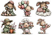 Quirky Easter Bunny Clipart, an Illustration by Dream Creation (Thumbnail 2 of 6)