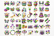 Mardi Gras Clipart PNG Bundle, a Seasonal Illustration by Nicolle's Colorful Art (Thumbnail 2 of 6)