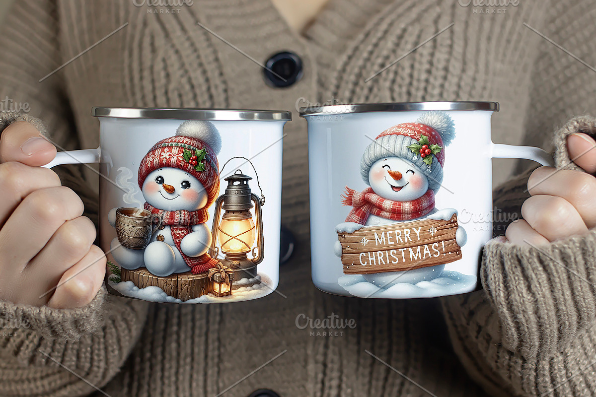 Snowman Clipart Bundle. 30 png, a Seasonal Illustration by GalaDesign03 (Photo 6 of 7)