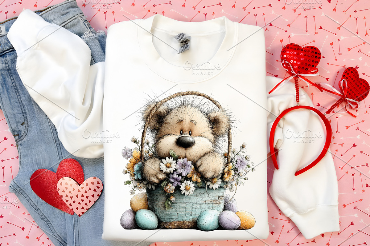 Whimsical Easter Teddy Bear Clipart, an Illustration by Canvas Craft (Photo 4 of 6)
