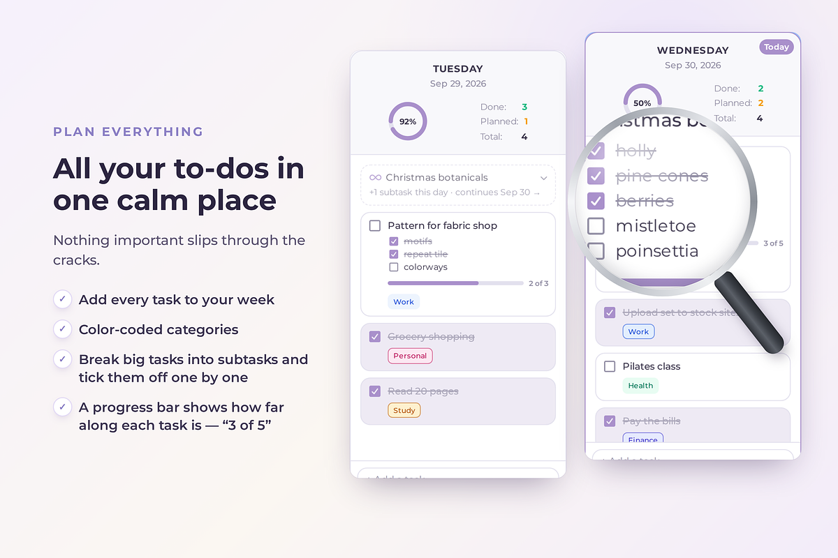 Weekly planner Interactive Moonweek, a HTML Template by Eves_Aquadreams (Photo 2 of 12)