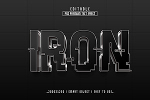 Iron 3D Editable Text Effect Style