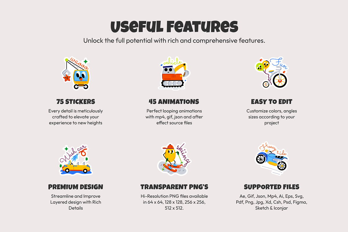 Animated Vehicle Stickers, an Emoji Icon by Prosymbols (Photo 2 of 11)