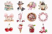Watercolor Burgundy Dark Academia, an Illustration by Design Market (Thumbnail 2 of 3)