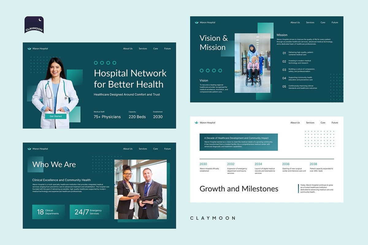 Modern Hospital Profile Presentation, a Presentation Template by Claymoon Lab (Photo 2 of 6)