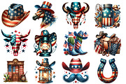 Retro Cowboy 4th of July PNG, an Illustration by SinaCreation (Thumbnail 2 of 5)