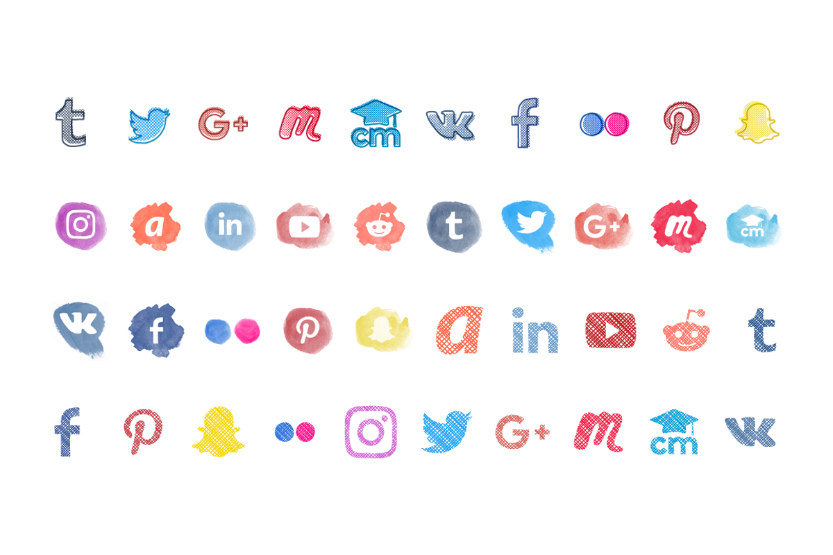 Handmade Social Media Icons, an Icon by Linseed Studio (Photo 4 of 4)