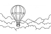 Hot Air Balloon Cloud Line Art bundl, an Illustration by Designer_Momina (Thumbnail 16 of 51)