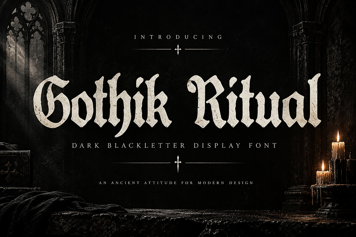 Gothik Ritual — Timeless attitude., a Blackletter Font by Wow Magic (Photo 1 of 6)