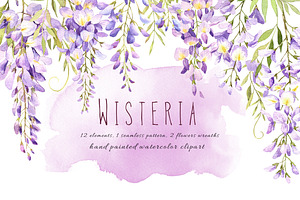 Wisteria watercolor set