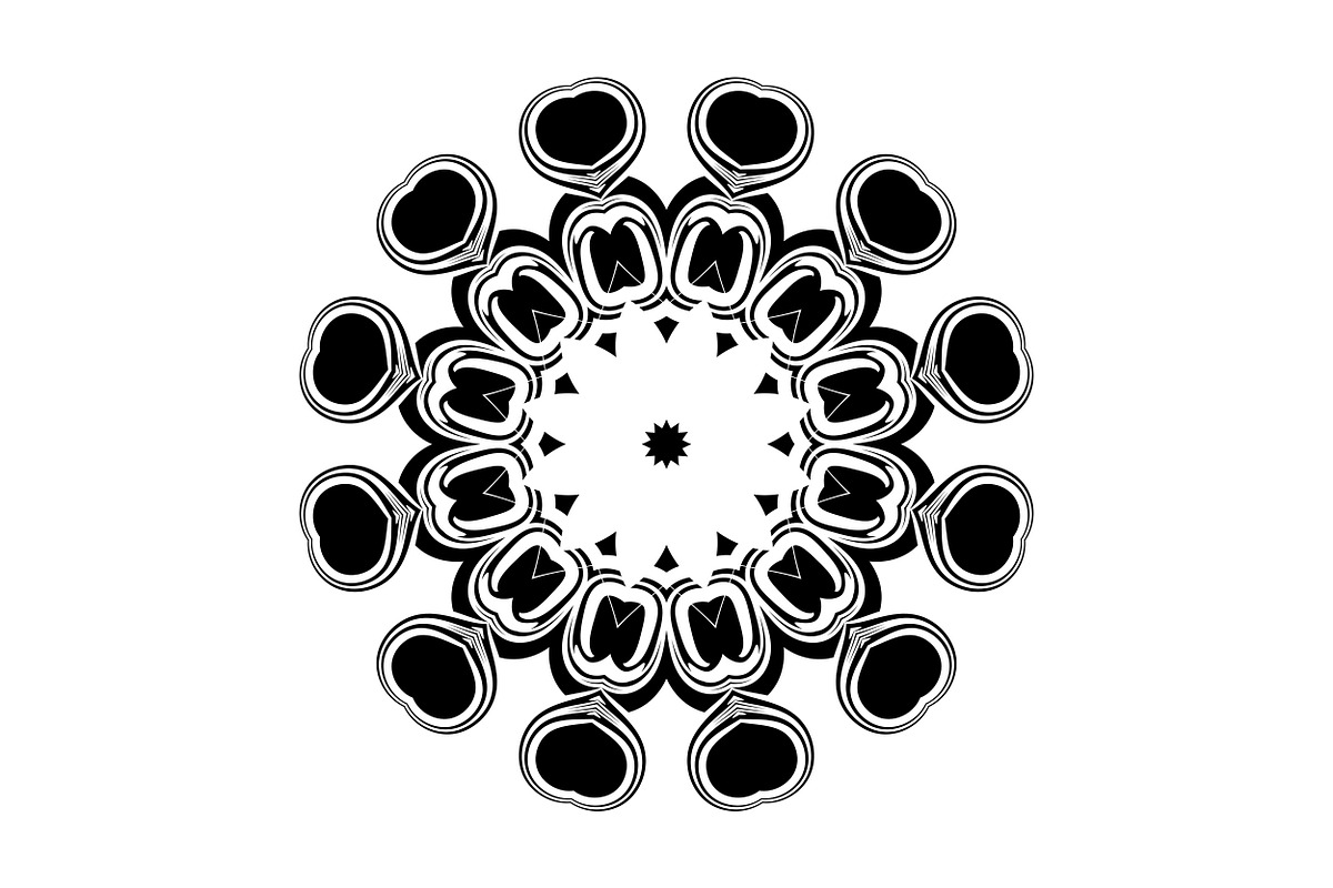 Black and White Mandala Patterns Set, a Decorative Illustration by NJ Himel (Photo 47 of 101)