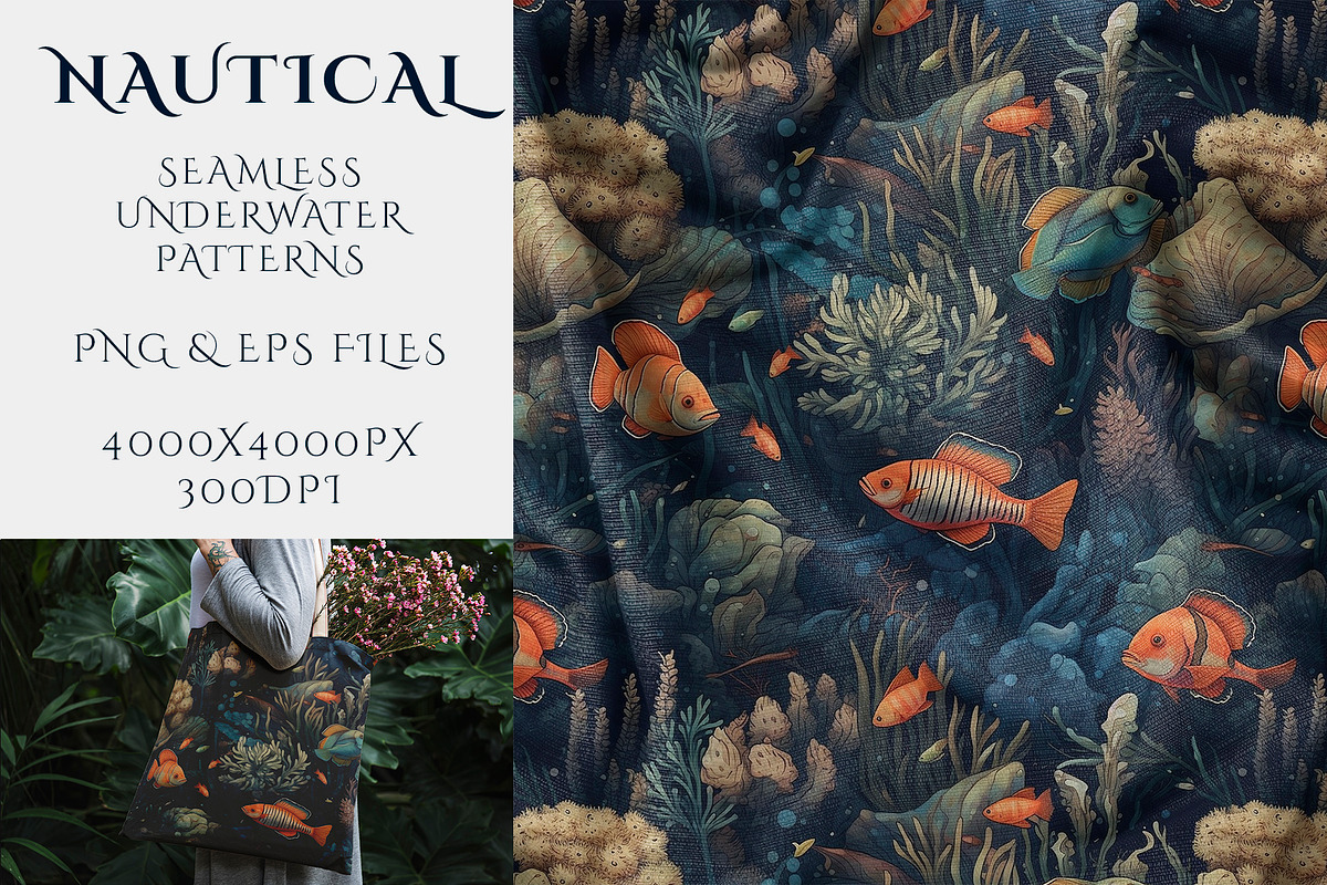 Nautical - Seamless Underwater Art, a Pattern Graphic by Pixel Perfect Patterns (Photo 2 of 10)