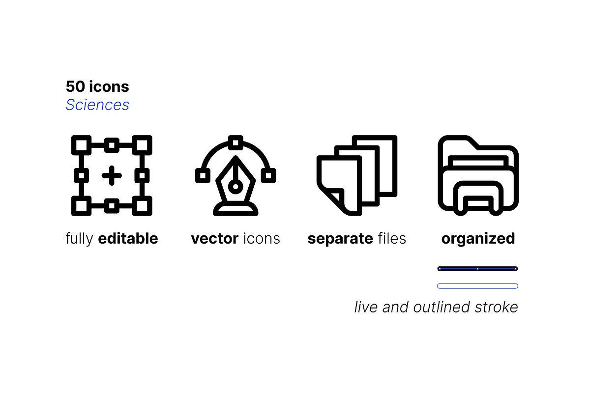 50 Sciences Icons, an Outline Icon by Side Project (Photo 4 of 8)
