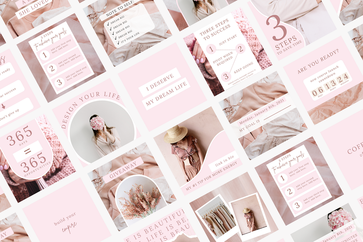 Pink Canva Instagram Templates, a Social Media Template by Oh So Social ...