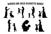 Mother and Child Silhouette SVG Set, a Person Illustration by Gfx Expert Team (Thumbnail 3 of 3)