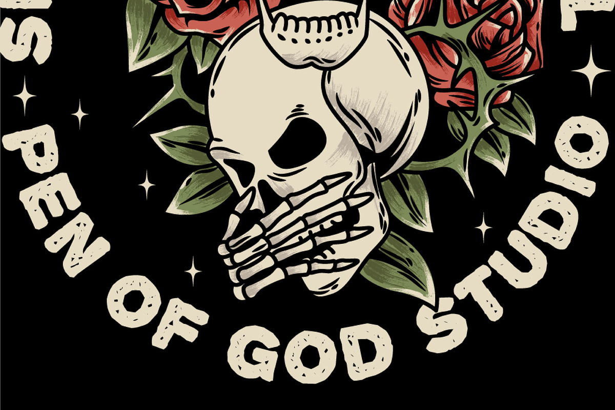 Skull no see, no hear, no speak, an Illustration by Pen of God Studio (Photo 4 of 4)