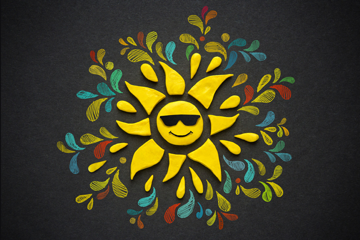 Cheerful Sun on a Black Background, a Seasonal Illustration by Countryside life (Photo 4 of 8)