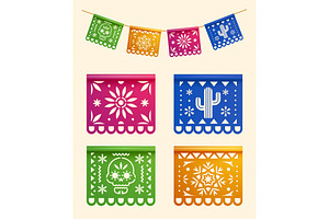 3d Colorful Papel Picado Garland