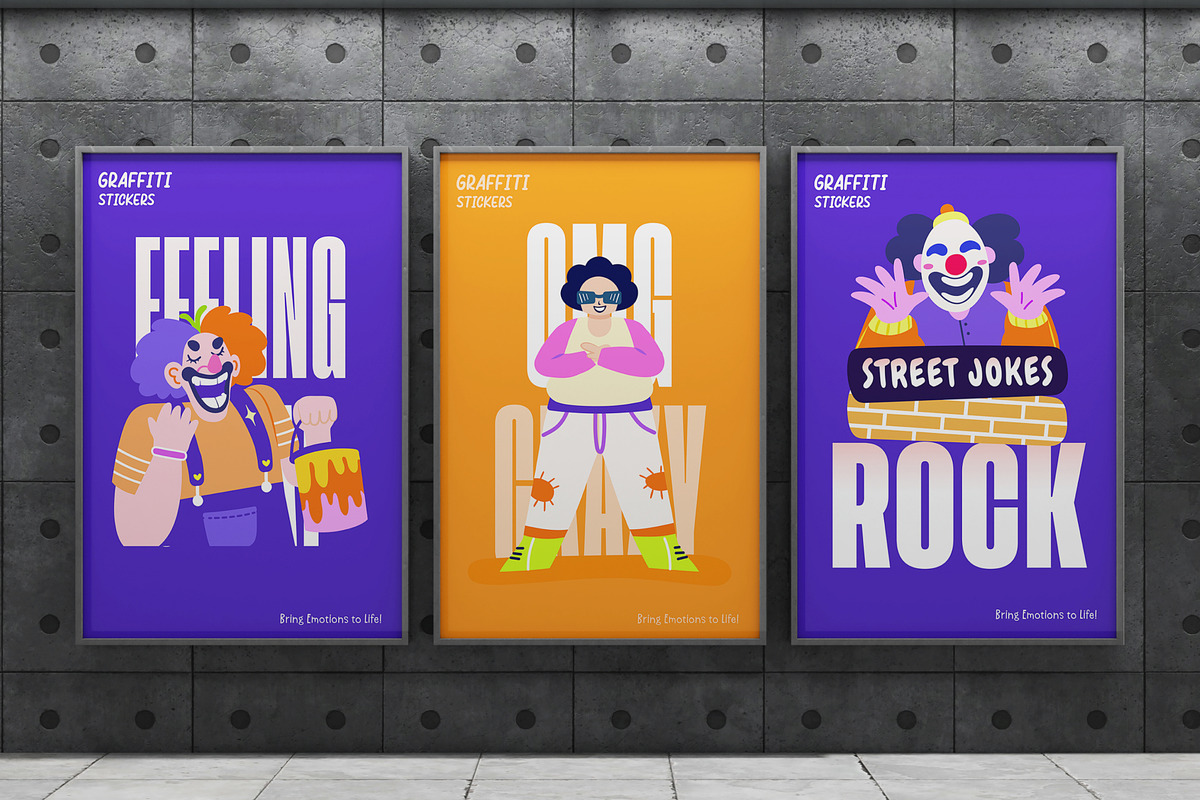 Graffiti Art Stickers Set, an Emoji Icon by Creative Stall (Photo 3 of 8)