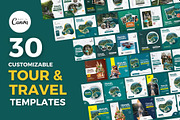 30 Tour & Travel Canva Flyer Bundle, a Social Media Template by MK Creatives (Thumbnail 1 of 2)