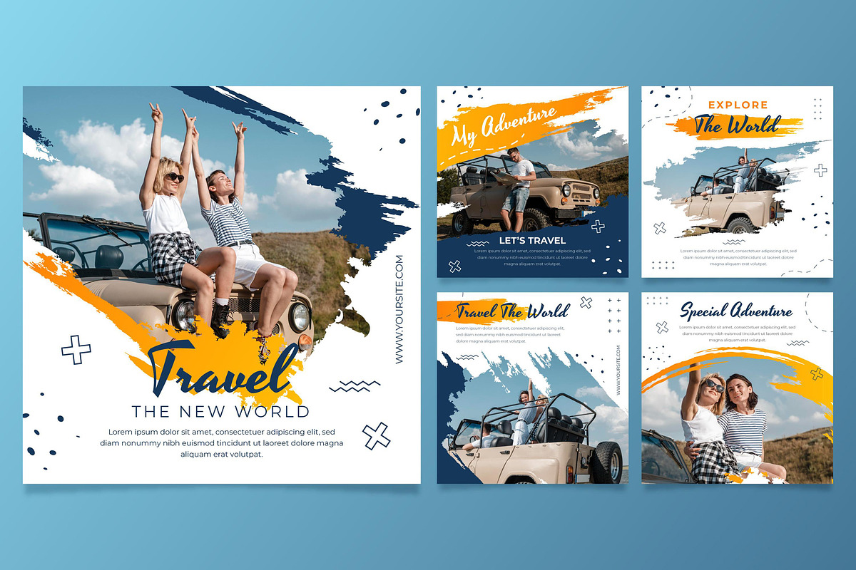 Travel Post ads for Social Media, a Presentation Template by Aban's World