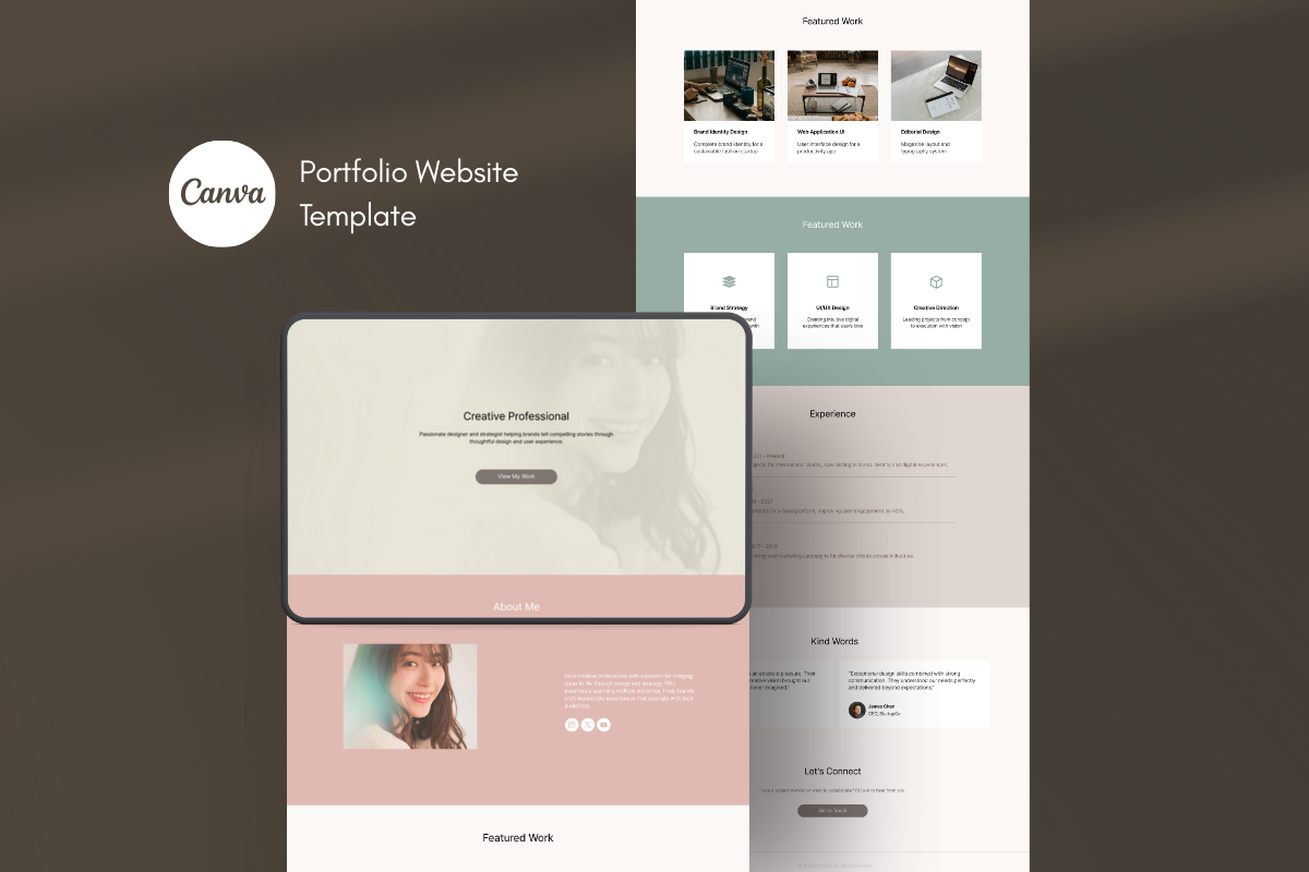 Minimalist Canva Portfolio Website, a Landing Page Template by batang (Photo 2 of 5)