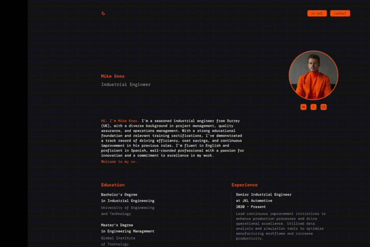 Knox - Resume Framer Template, a Landing Page Template by Salomon Studio (Photo 8 of 8)