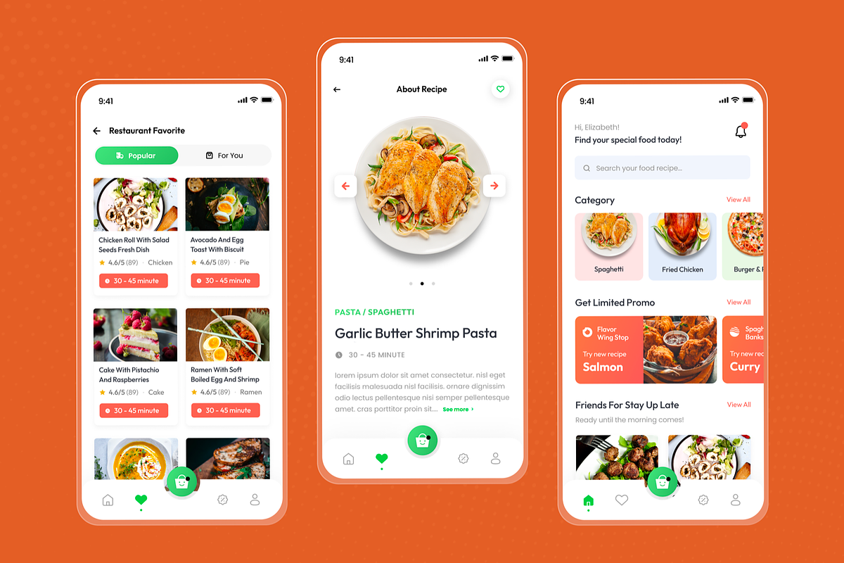 Recipe Rise -  Mobile App UI KIT, an App Template by SquidPixey (Photo 2 of 3)