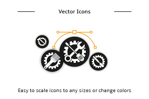 Tool And Gear Icons Set