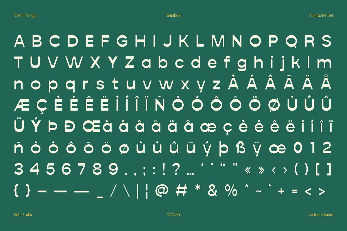 Koft Arabic – Modern Funky Arabic, a Sans Serif Font by Casloop Studio (Photo 4 of 10)