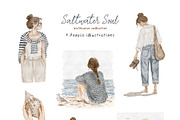 SALTWATER SOUL watercolor clipart, a Decorative Illustration by long summer (Thumbnail 9 of 15)